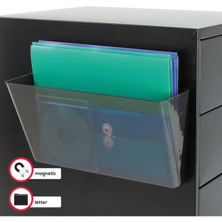 Magnetic DocuPocket Wall File, Letter Size, 13" x 4" x 7", Smoke