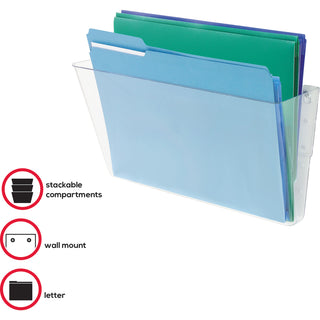Deflecto EZ Link Stackable DocuPocket - 1 Compartment(s) - 7" Height x 13" Width x 4" Depth - Stackable - Clear - Plastic - 1 Each