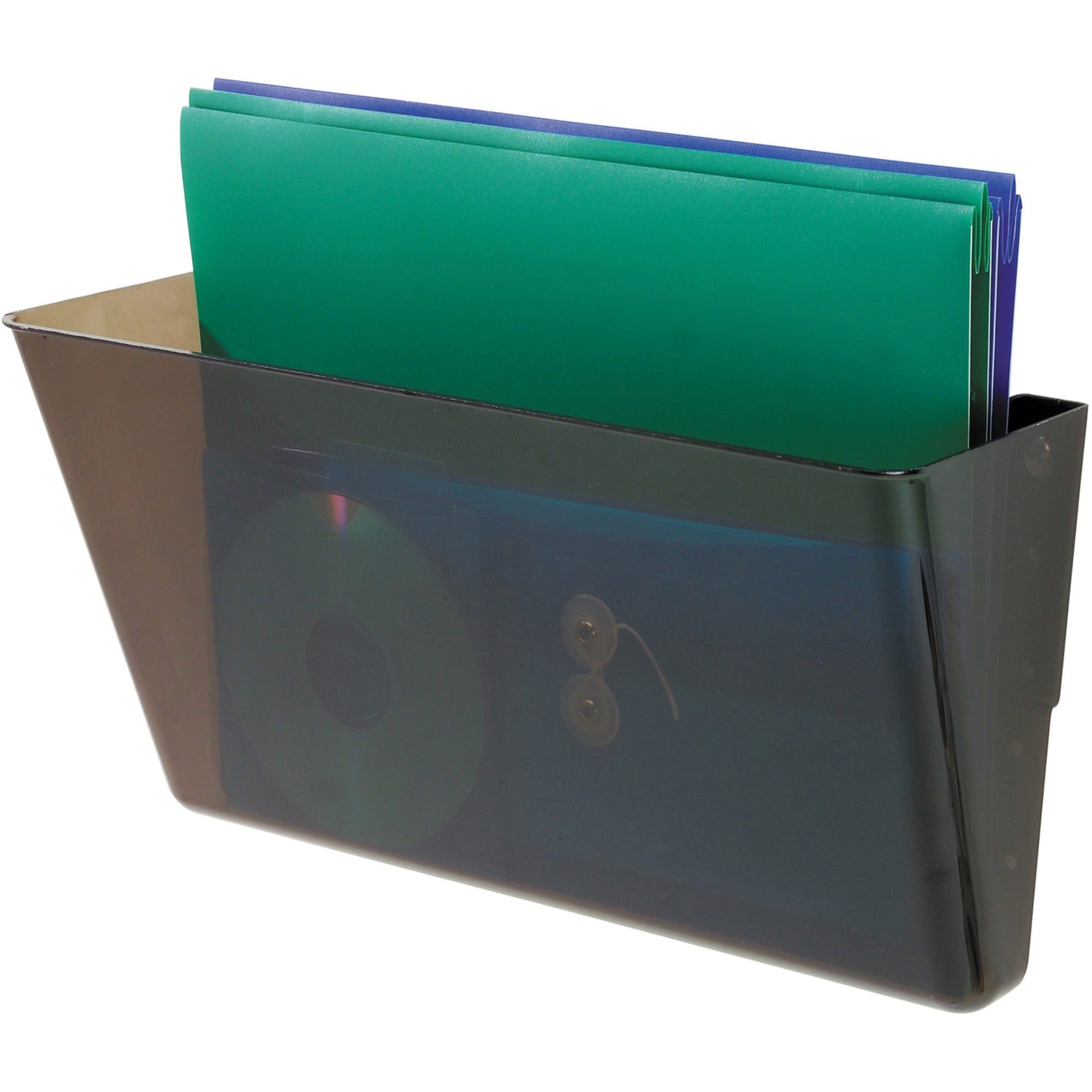 DocuPocket Stackable Wall Pocket, Letter Size, 13" x 4", Smoke