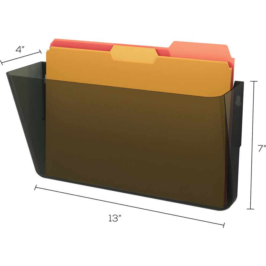 DocuPocket Stackable Wall Pocket, Letter Size, 13" x 4", Smoke