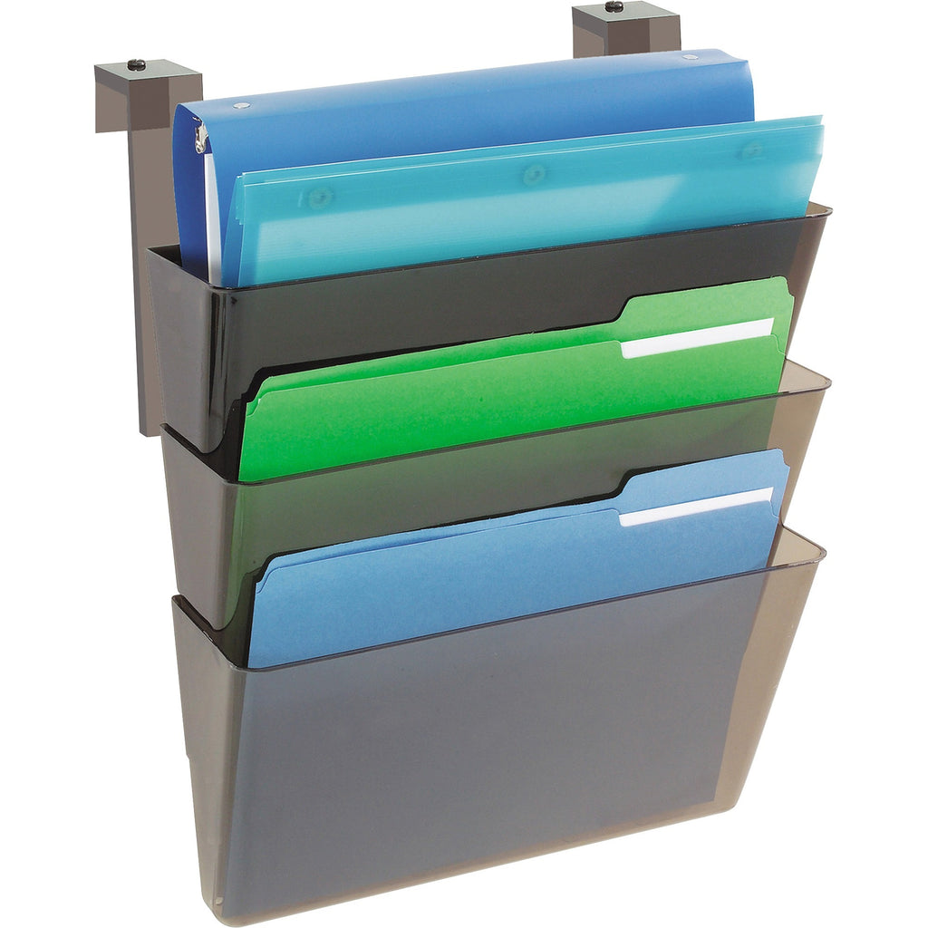 DocuPocket Three-Pocket File Partition Set, 3 Sections, Letter Size, 13" x 7" x 20", Smoke, 3/Set