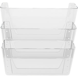 Deflecto Stackable DocuPocket for Partition Walls - 3 Pocket(s) - 3 Compartment(s) - 7" Height x 13" Width x 4" Depth - Stackable - Clear - 3 / Set
