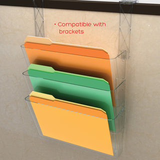 Deflecto Stackable DocuPocket for Partition Walls - 3 Pocket(s) - 3 Compartment(s) - 7" Height x 13" Width x 4" Depth - Stackable - Clear - 3 / Set
