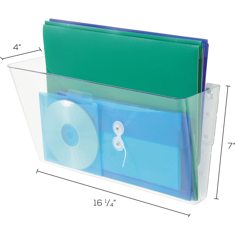Stackable DocuPocket Wall File, Legal Size, 16.25" x 4" , Clear