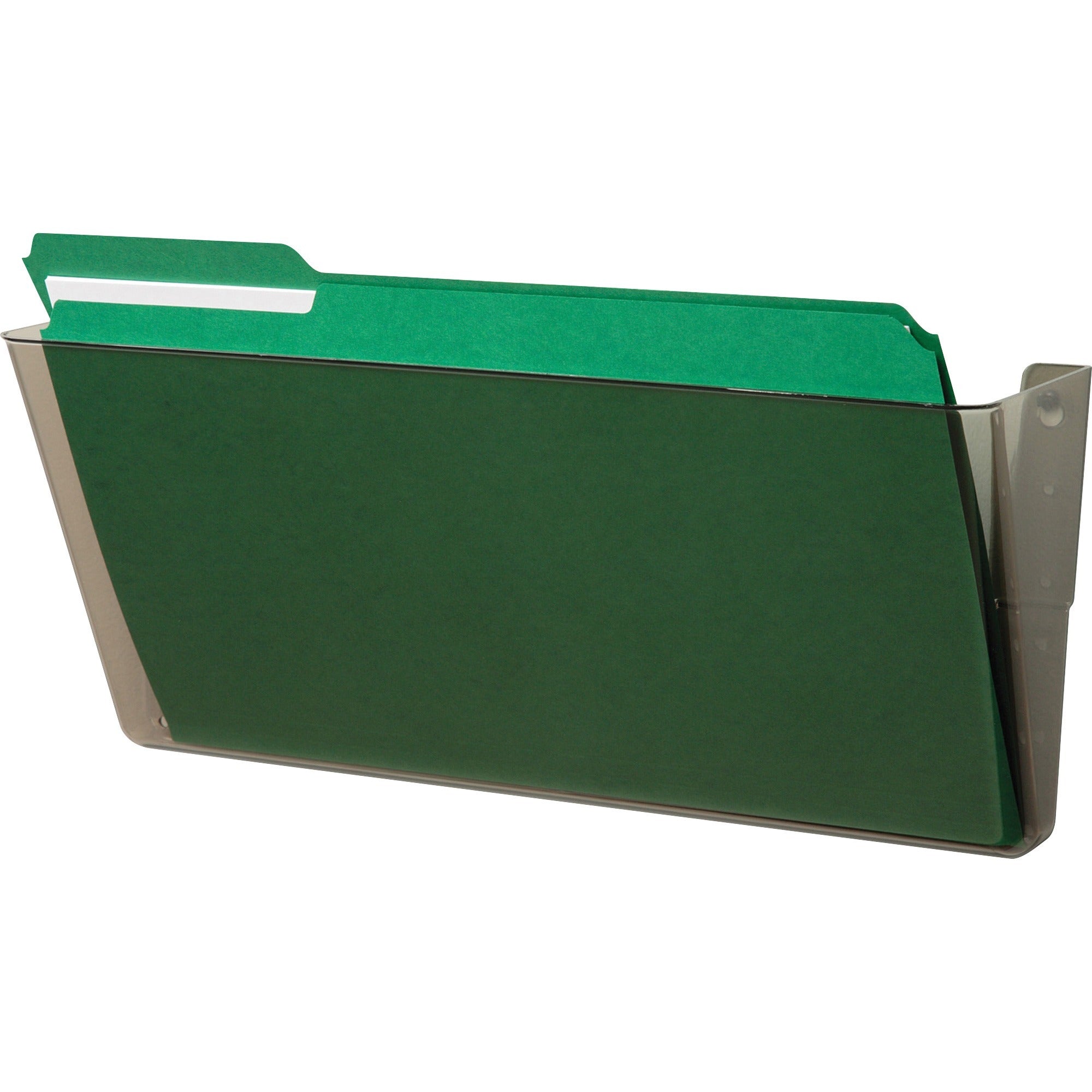 Deflecto EZ Link Stackable DocuPocket - 1 Compartment(s) - 7" Height x 16.3" Width x 4" Depth - Stackable - Smoke - 1 Each