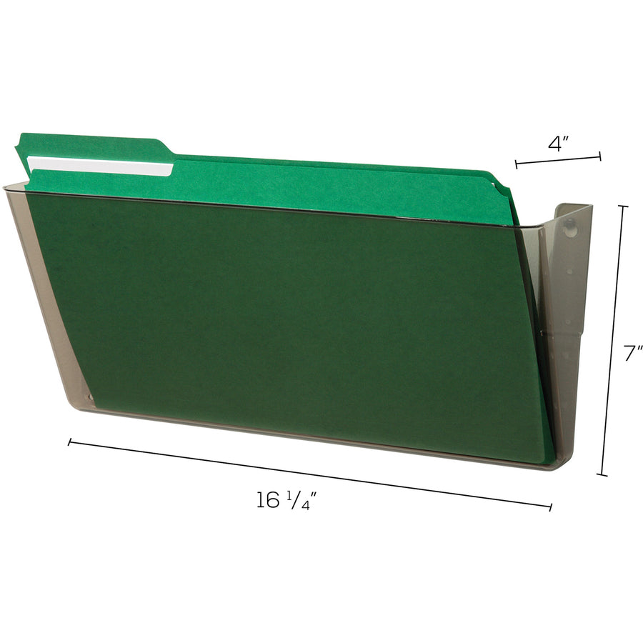 Deflecto EZ Link Stackable DocuPocket - 1 Compartment(s) - 7" Height x 16.3" Width x 4" Depth - Stackable - Smoke - 1 Each