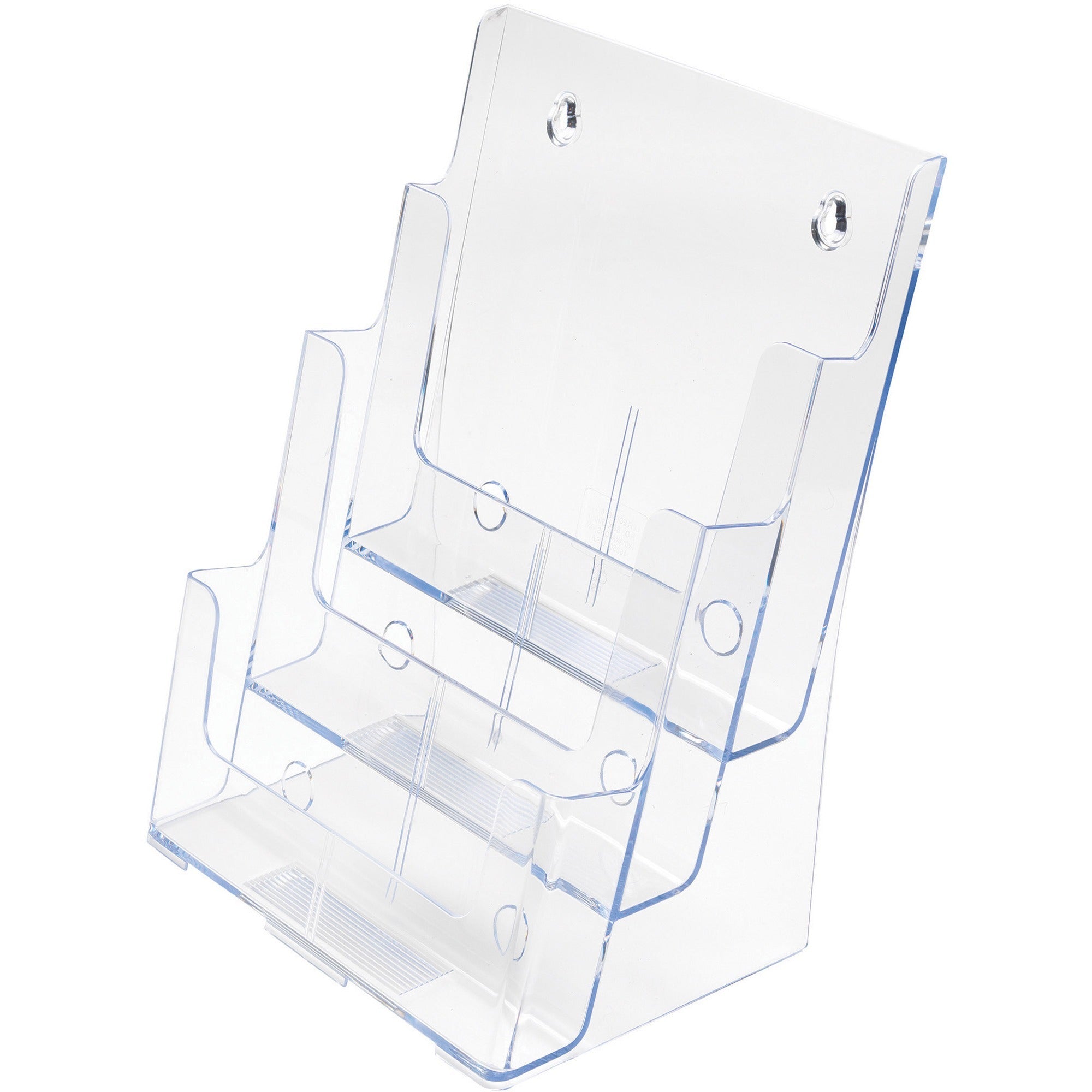 3-Compartment DocuHolder, Magazine Size, 9.5w x 6.25d x 12.63, Clear