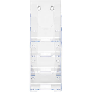 4-Compartment DocuHolder, Leaflet Size, 4.88w x 6.13d x 10h, Clear