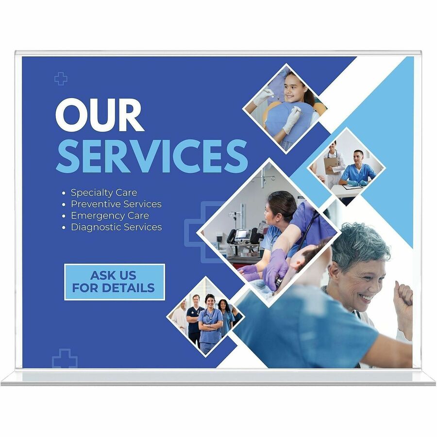 Classic Image Double-Sided Sign Holder, 11 x 8.5 Insert, Clear