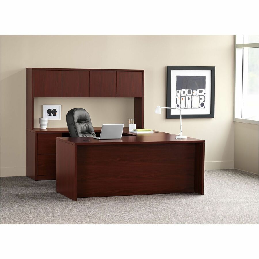 HON 10500 Series Bridge - 42" x 24"29.5" - Square Edge - Finish: Laminate, Mahogany - Scratch Resistant, Stain Resistant - For Office