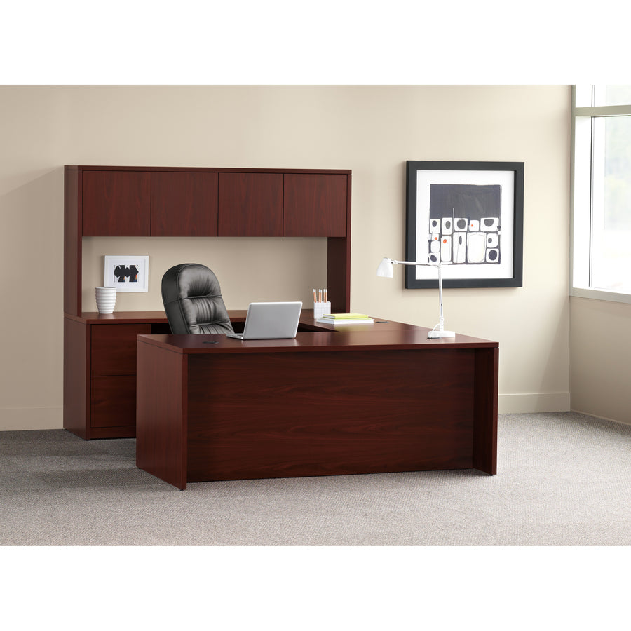 HON 10500 Series Bridge - 42" x 24"29.5" - Square Edge - Finish: Laminate, Mahogany - Scratch Resistant, Stain Resistant - For Office