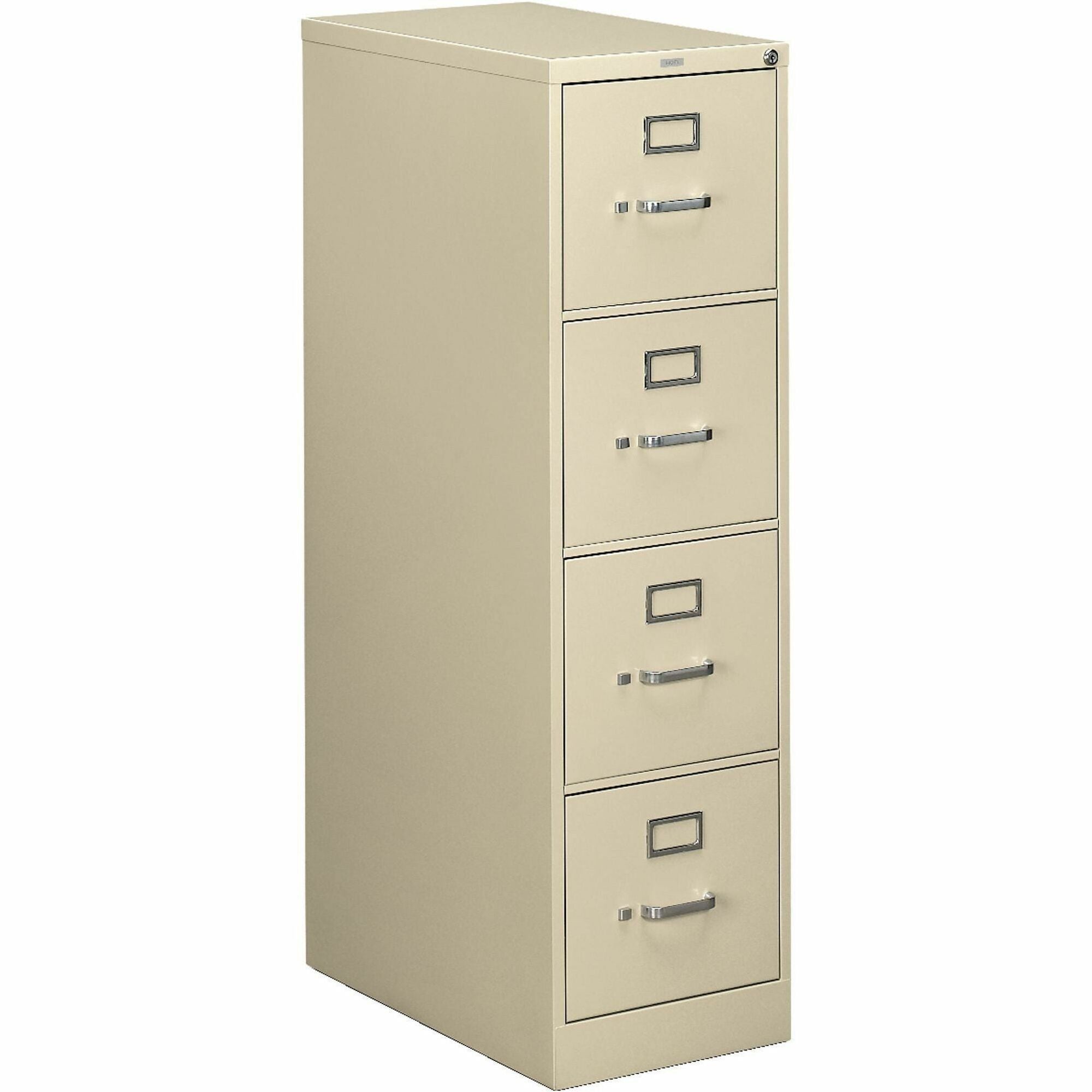 510 Series Vertical File, 4 Legal-Size File Drawers, Putty, 18.25" x 25" x 52