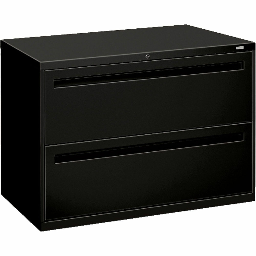 Brigade 700 Series Lateral File, 2 Legal/Letter-Size File Drawers, Black, 42" x 18" x 28