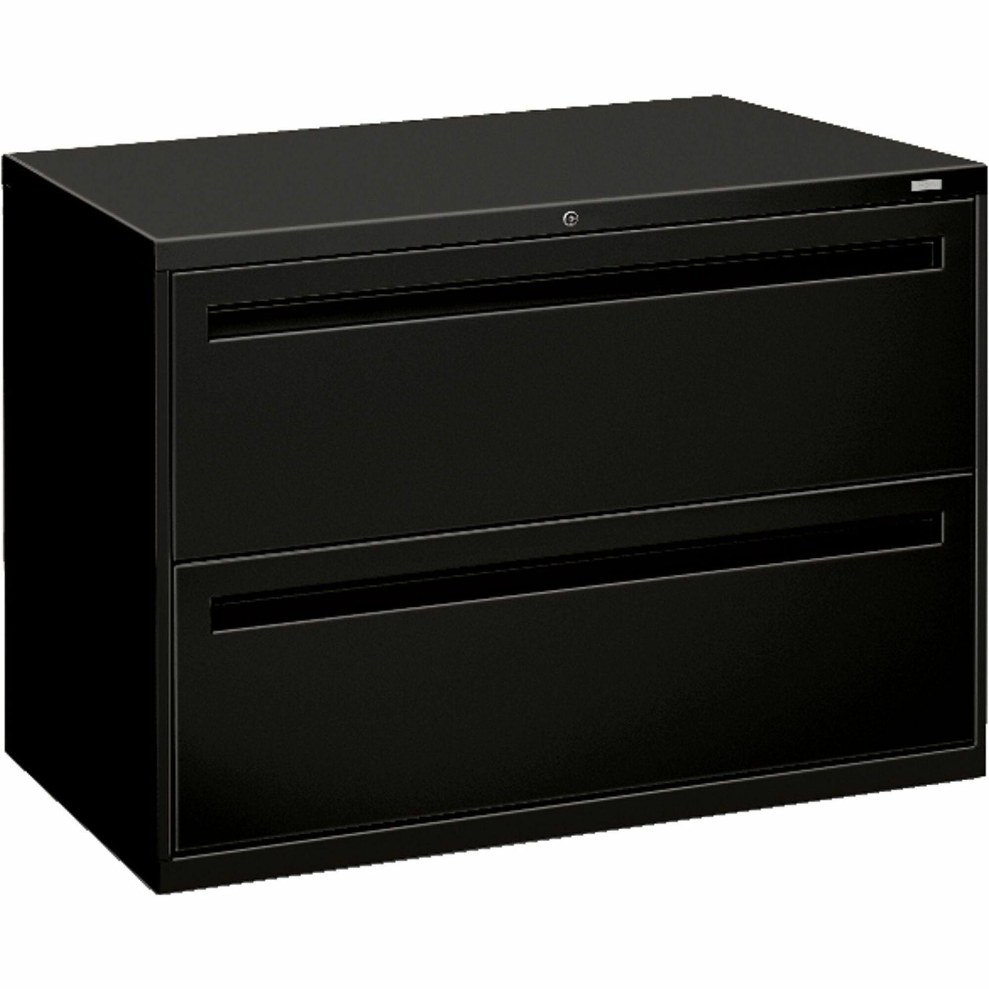 Brigade 700 Series Lateral File, 2 Legal/Letter-Size File Drawers, Black, 42" x 18" x 28