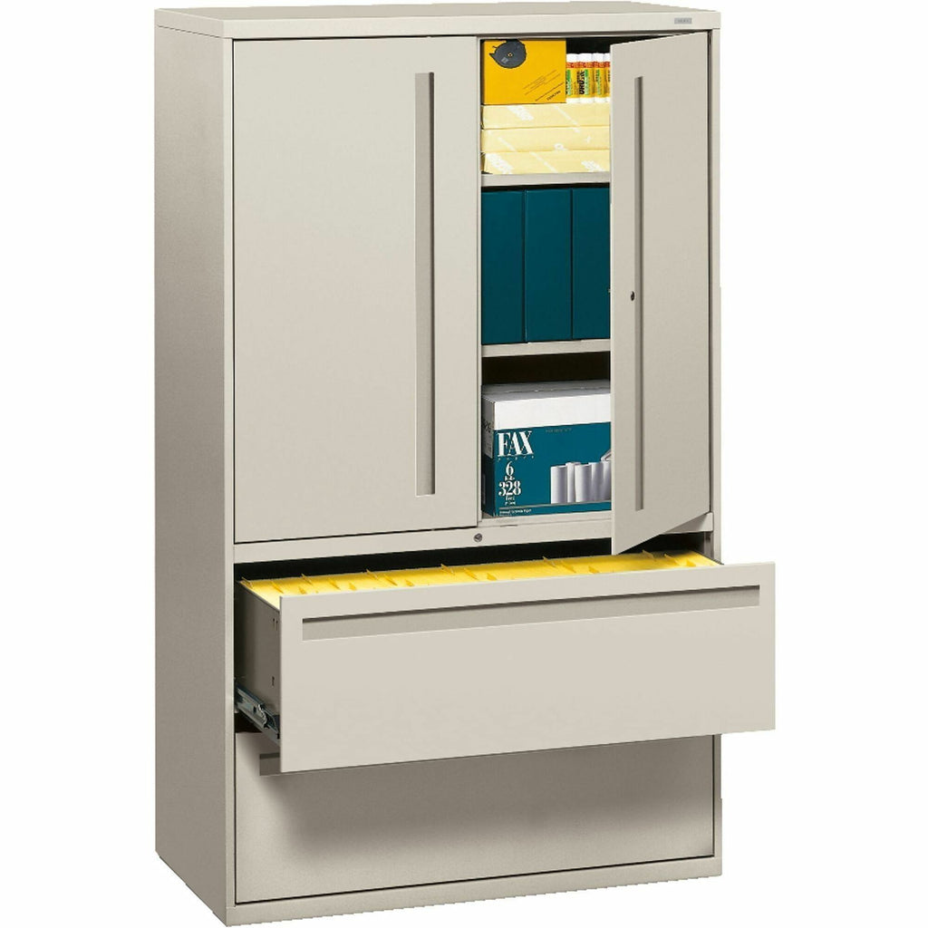 Brigade 700 Series Lateral File, Three-Shelf Enclosed Storage, 2 Legal/Letter-Size File Drawers, Gray, 42" x 18" x 64.25