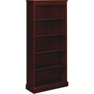 94000 Series Five-Shelf Bookcase, 35.75w x 14.31d x 78.25h, Mahogany