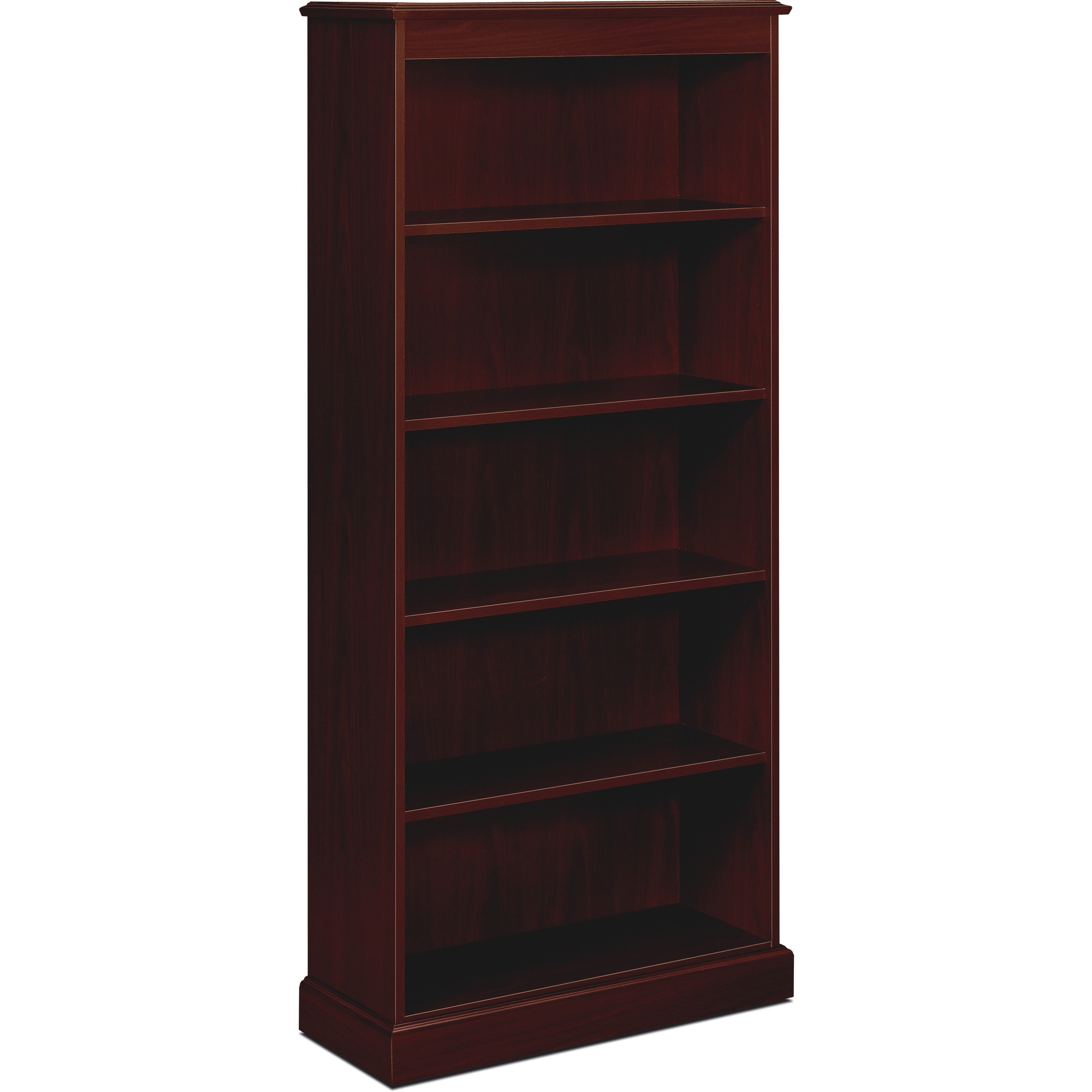 94000 Series Five-Shelf Bookcase, 35.75w x 14.31d x 78.25h, Mahogany