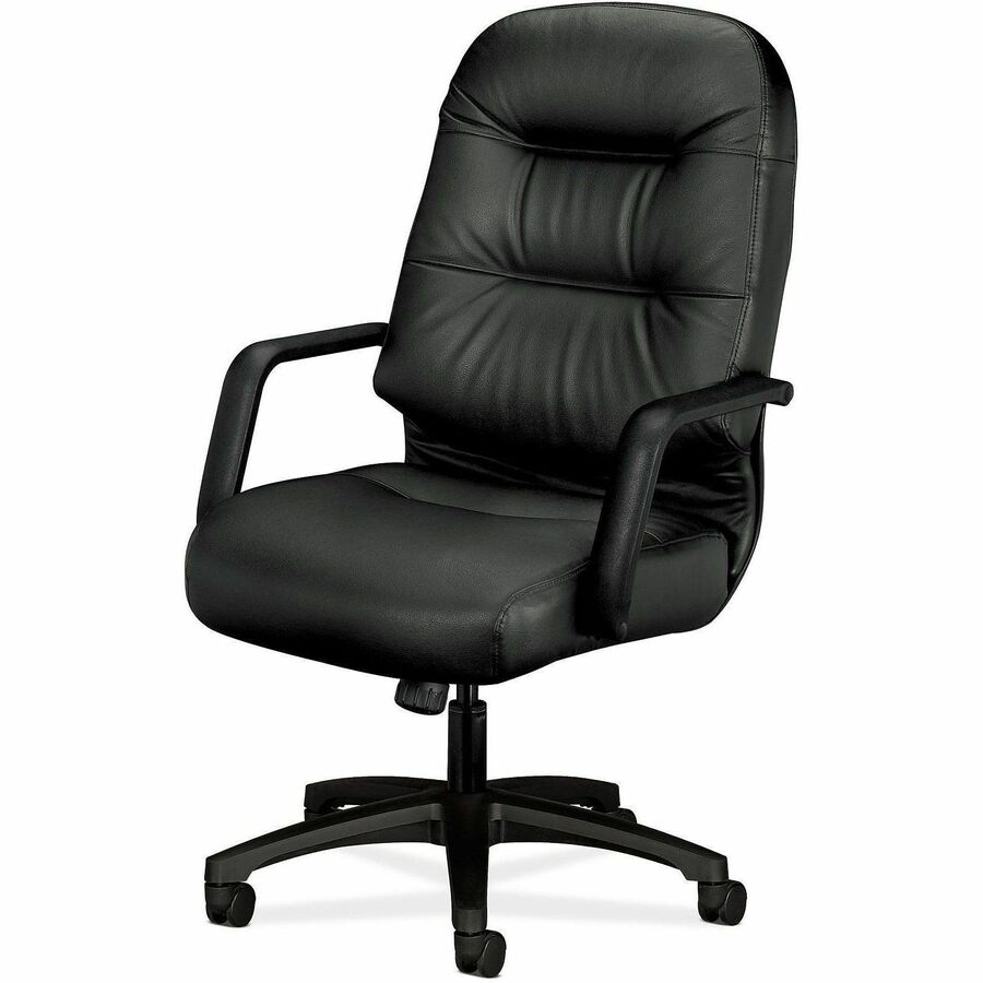 Pillow-Soft 2090 Series Executive High-Back Swivel/Tilt Chair, Supports Up to 300 lb, 16.75" to 21.25" Seat Height, Black