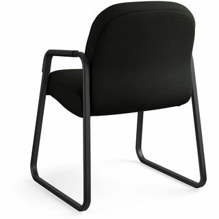 Pillow-Soft 2090 Series Guest Arm Chair, Leather Upholstery, 31.25" x 35.75" x 36", Black Seat, Black Back, Black Base
