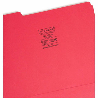 Interior File Folders, 1/3-Cut Tabs: Assorted, Letter Size, 0.75" Expansion, Assorted Colors, 100/Box