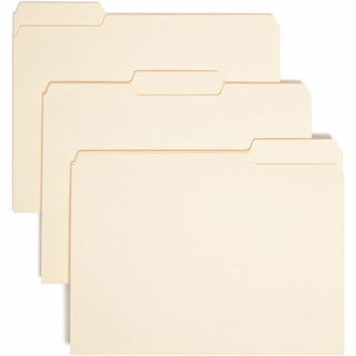 Interior File Folders, 1/3-Cut Tabs: Assorted, Letter Size, 0.75" Expansion, Manila, 100/Box