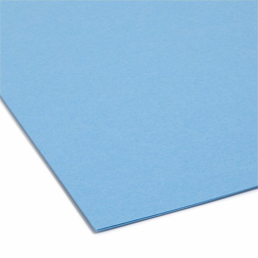 Interior File Folders, 1/3-Cut Tabs: Assorted, Letter Size, 0.75" Expansion, Blue, 100/Box