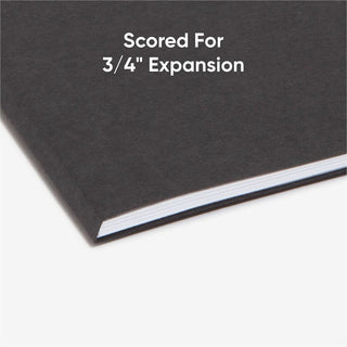 Interior File Folders, 1/3-Cut Tabs: Assorted, Letter Size, 0.75" Expansion, Black/Gray, 100/Box