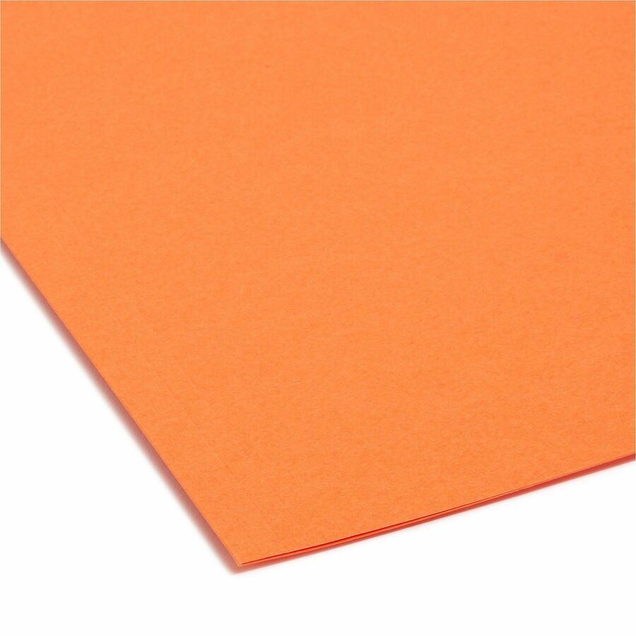 Interior File Folders, 1/3-Cut Tabs: Assorted, Letter Size, 0.75" Expansion, Orange, 100/Box