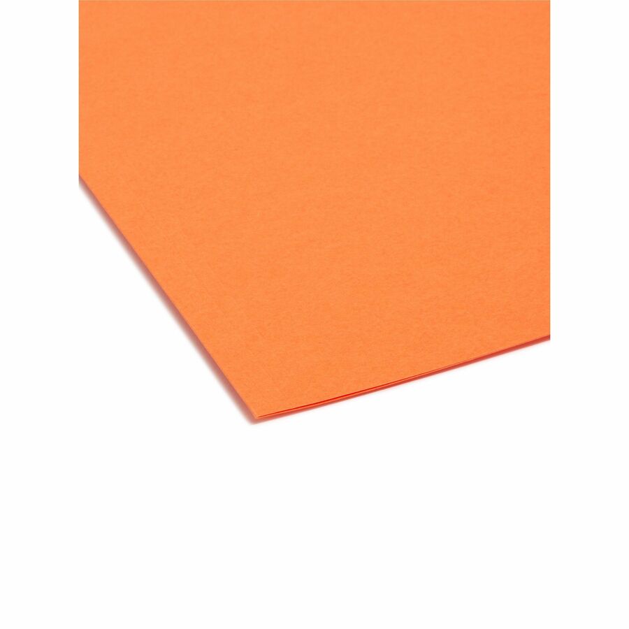 Interior File Folders, 1/3-Cut Tabs: Assorted, Letter Size, 0.75" Expansion, Orange, 100/Box