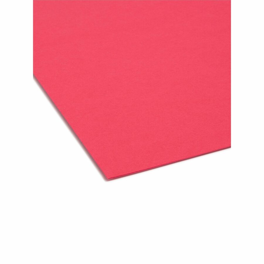Interior File Folders, 1/3-Cut Tabs: Assorted, Letter Size, 0.75" Expansion, Red, 100/Box