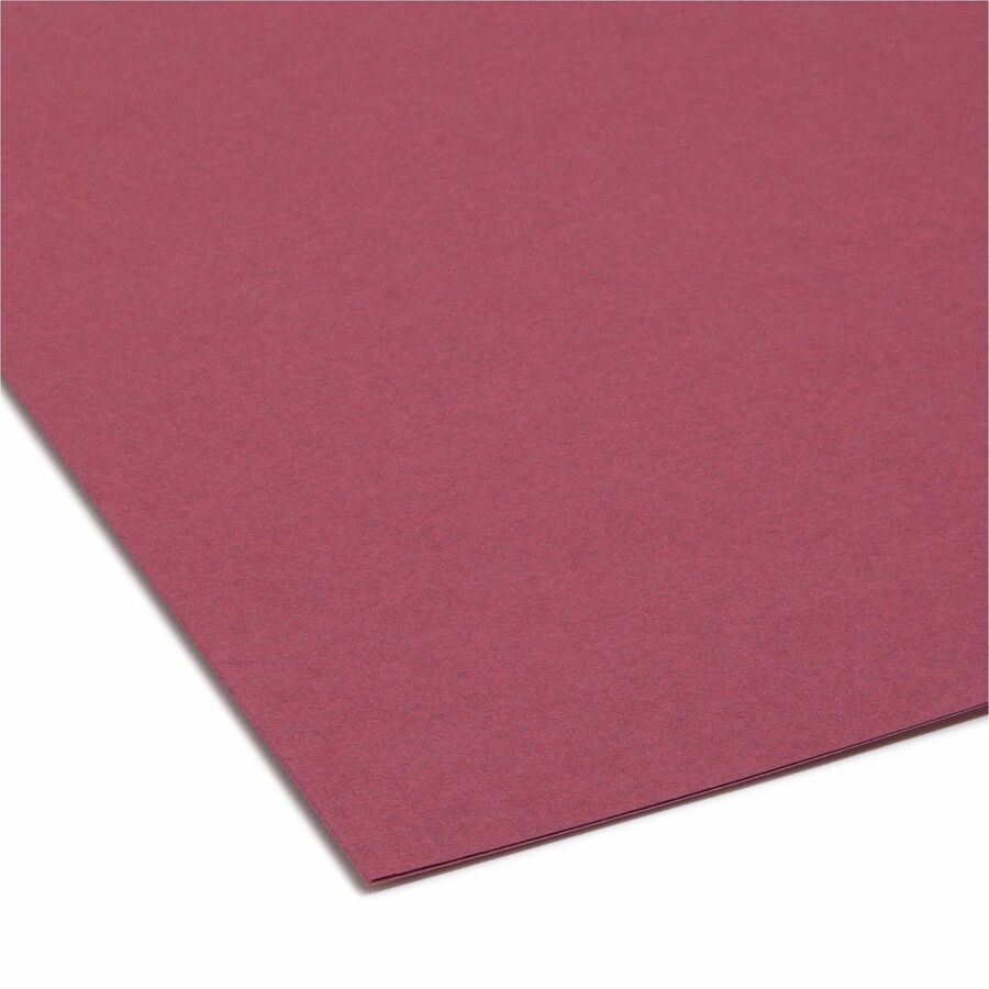 Interior File Folders, 1/3-Cut Tabs: Assorted, Letter Size, 0.75" Expansion, Maroon, 100/Box