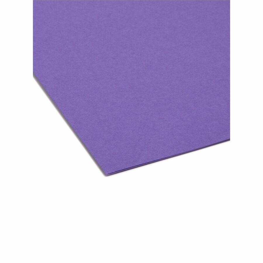 Interior File Folders, 1/3-Cut Tabs: Assorted, Letter Size, 0.75" Expansion, Purple, 100/Box