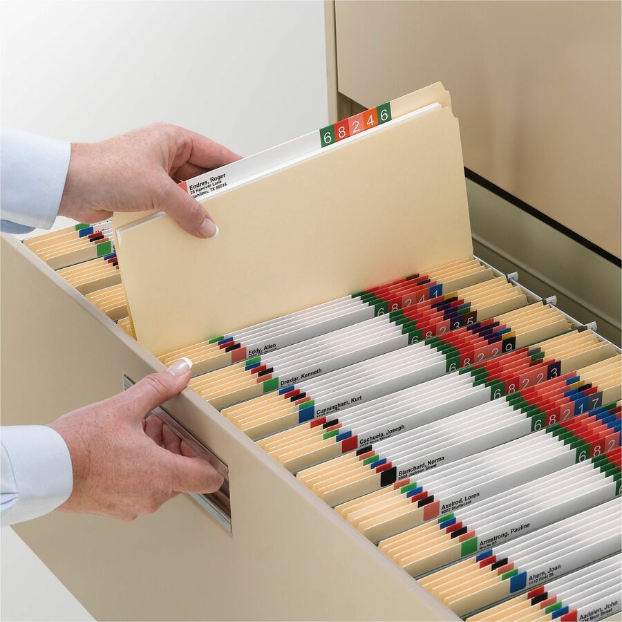 Manila File Folders, Straight Tabs, Letter Size, 0.75" Expansion, Manila, 100/Box