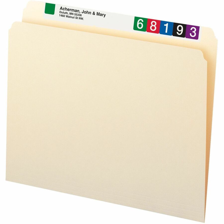 Manila File Folders, Straight Tabs, Letter Size, 0.75" Expansion, Manila, 100/Box