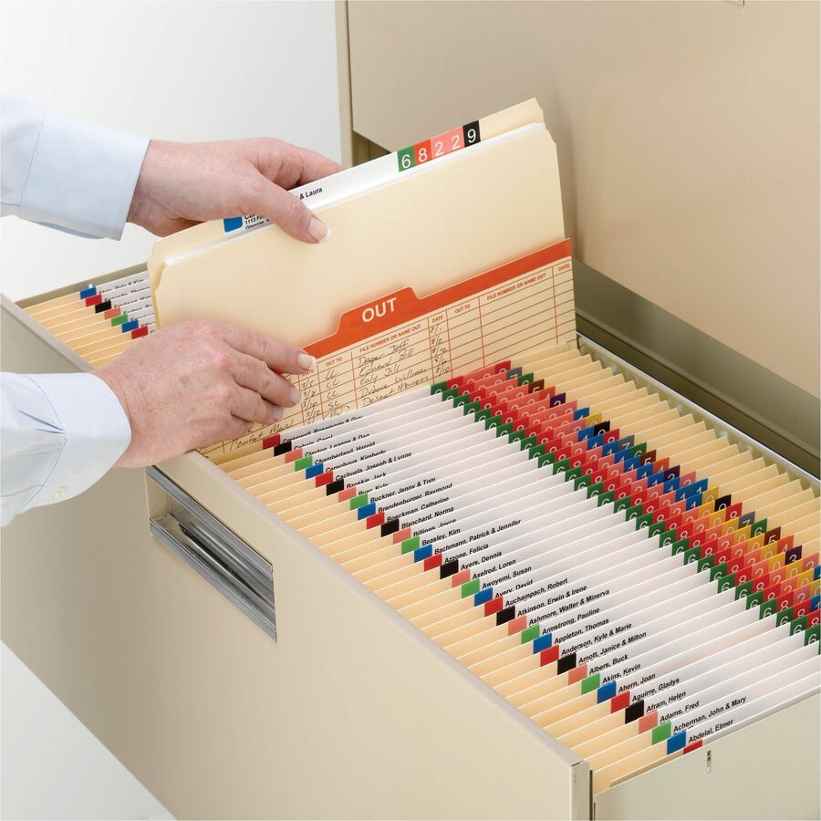 Manila File Folders, Straight Tabs, Letter Size, 0.75" Expansion, Manila, 100/Box