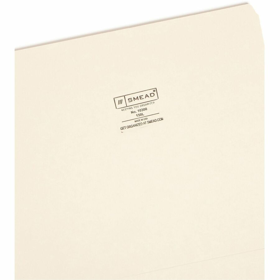 Manila File Folders, Straight Tabs, Letter Size, 0.75" Expansion, Manila, 100/Box