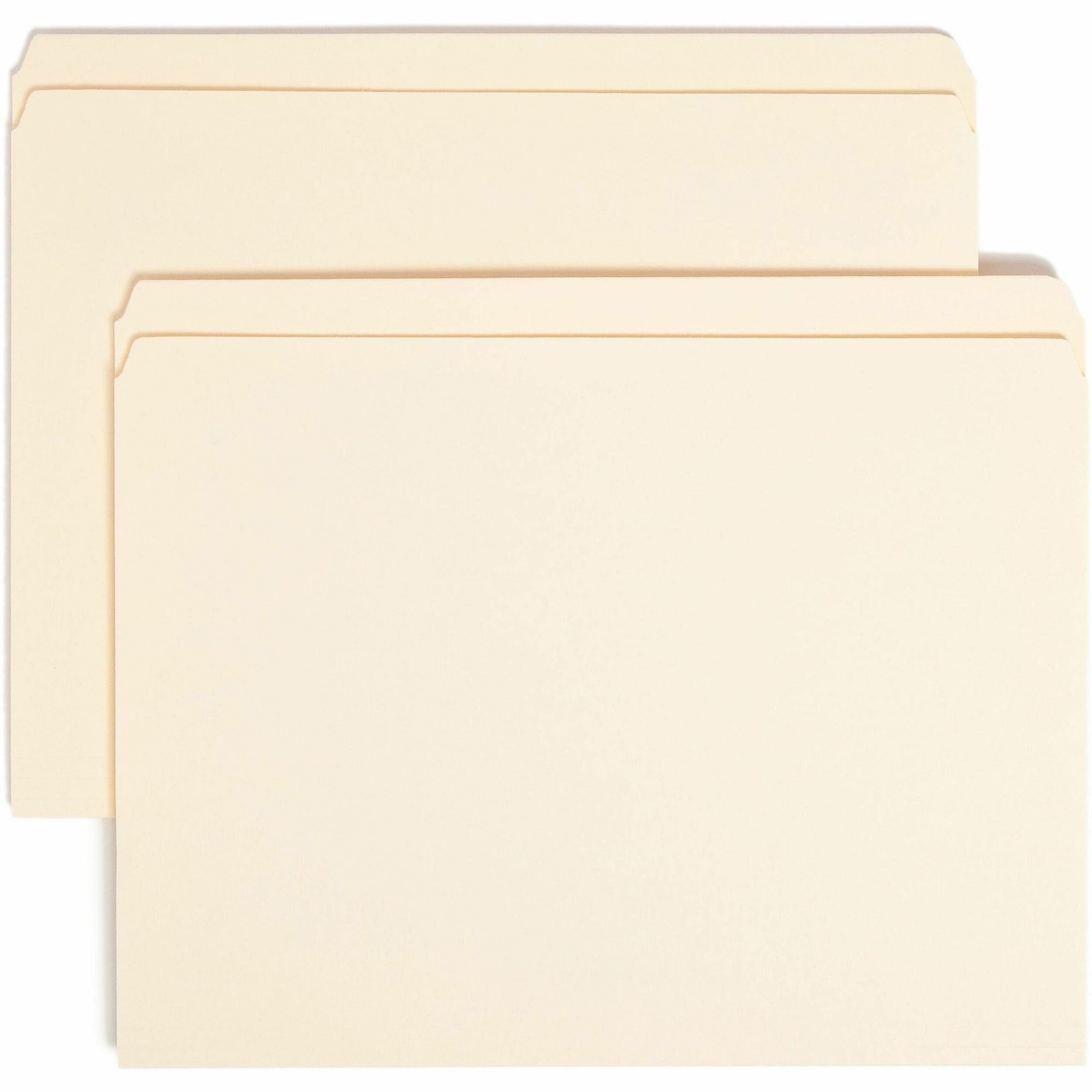 Reinforced Tab Manila File Folders, Straight Tabs, Letter Size, 0.75" Expansion, 11-pt Manila, 100/Box