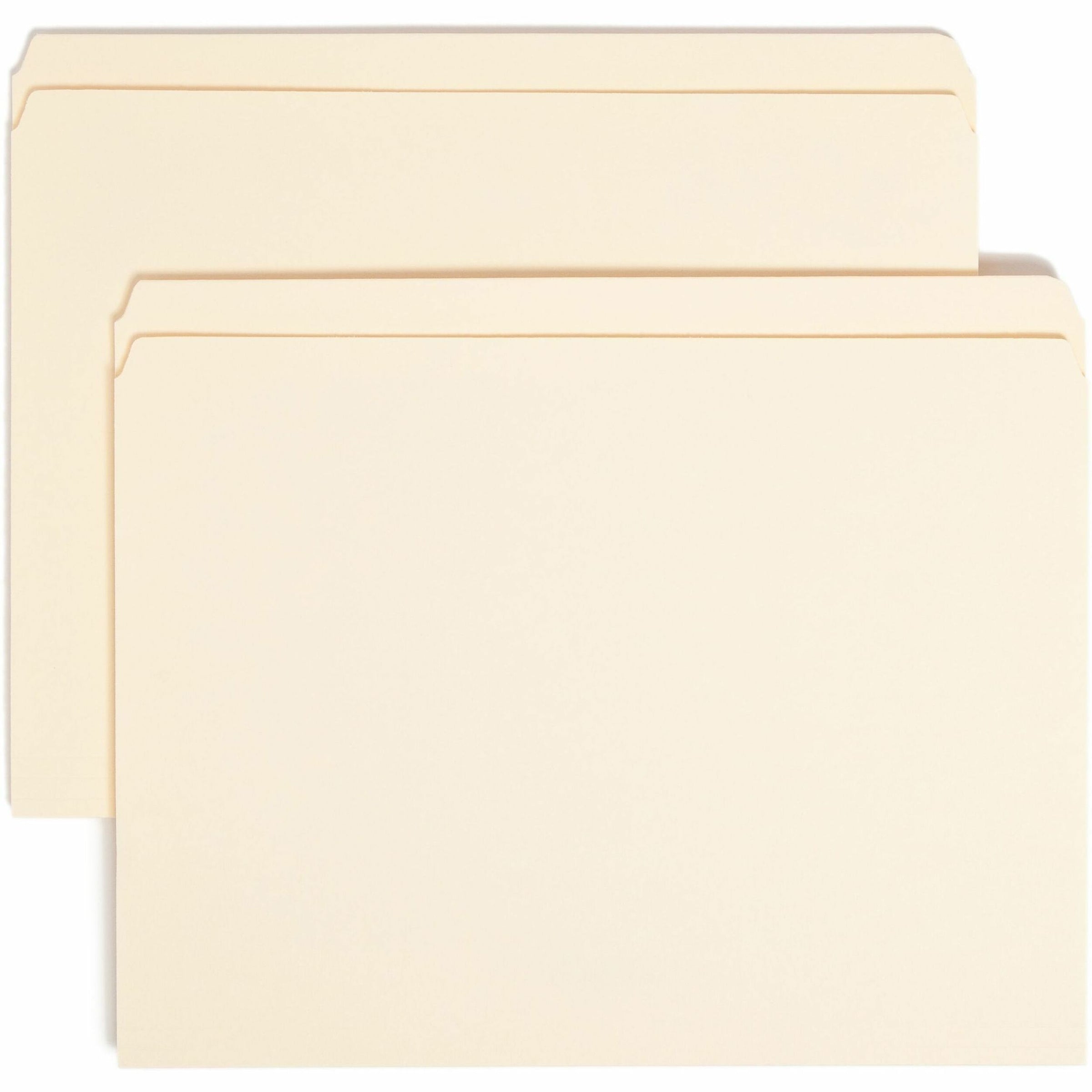 Reinforced Tab Manila File Folders, Straight Tabs, Letter Size, 0.75" Expansion, 11-pt Manila, 100/Box