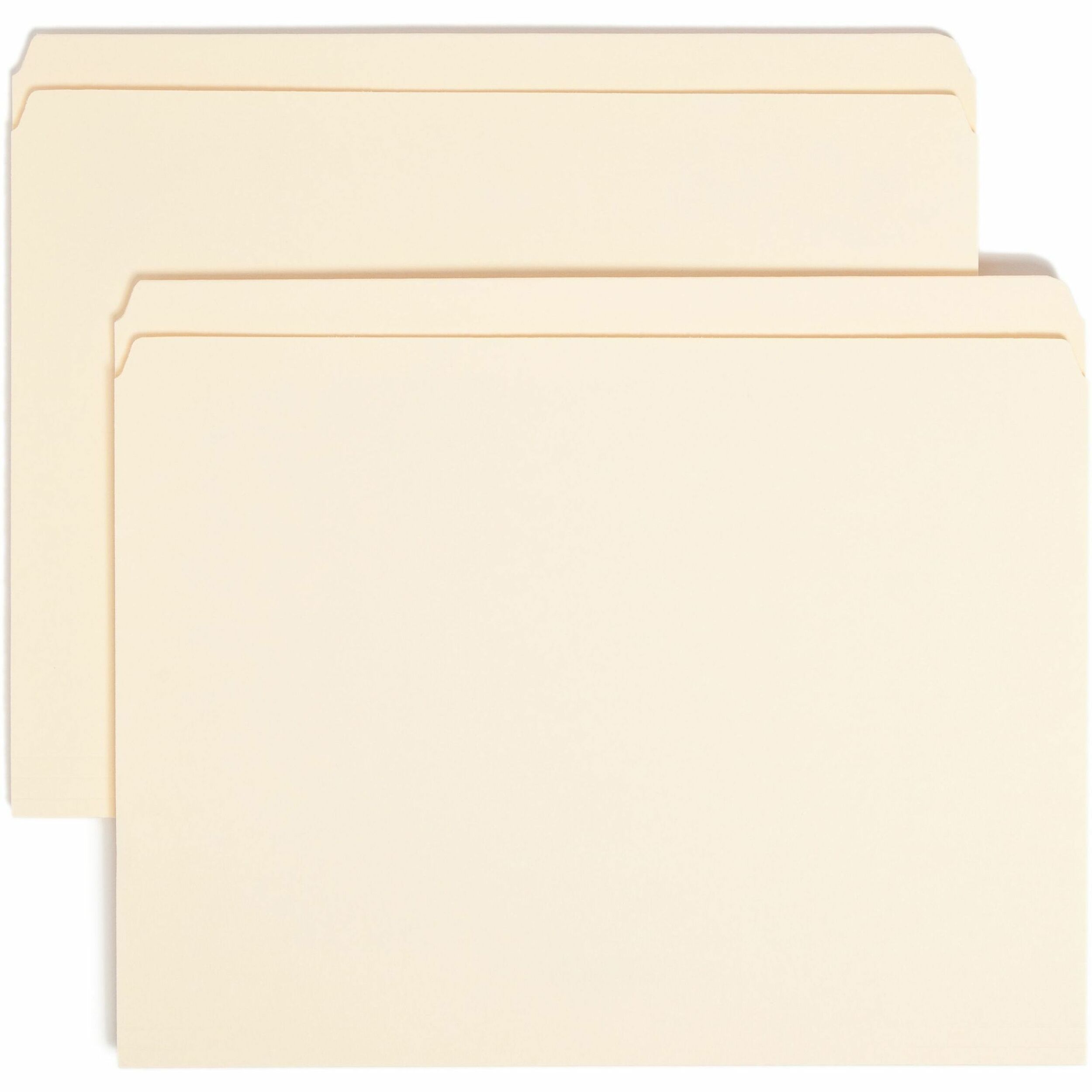 Reinforced Tab Manila File Folders, Straight Tabs, Letter Size, 0.75" Expansion, 11-pt Manila, 100/Box