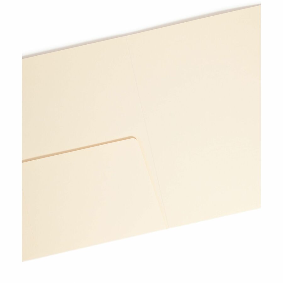 Top Tab File Folders with Inside Pocket, Straight Tabs, Letter Size, Manila, 50/Box