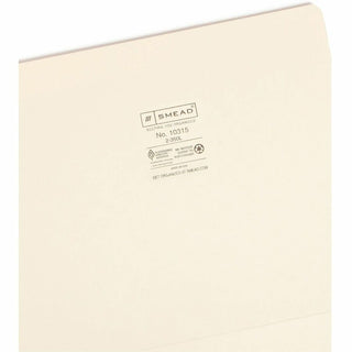 Top Tab File Folders with Inside Pocket, Straight Tabs, Letter Size, Manila, 50/Box