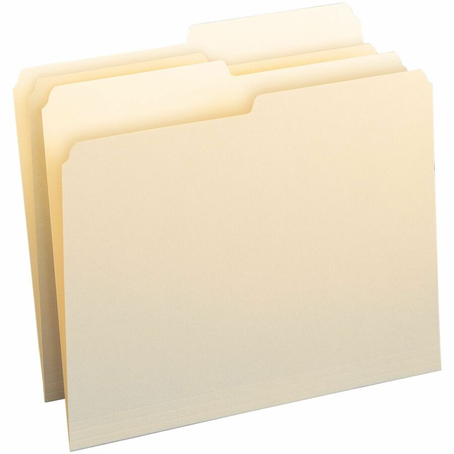 Manila File Folders, 1/2-Cut Tabs: Assorted, Letter Size, 0.75" Expansion, Manila, 100/Box