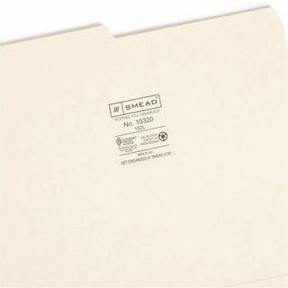 Manila File Folders, 1/2-Cut Tabs: Assorted, Letter Size, 0.75" Expansion, Manila, 100/Box