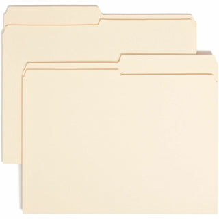 Reinforced Tab Manila File Folders, 1/2-Cut Tabs: Assorted, Letter Size, 0.75" Expansion, 11-pt Manila, 100/Box