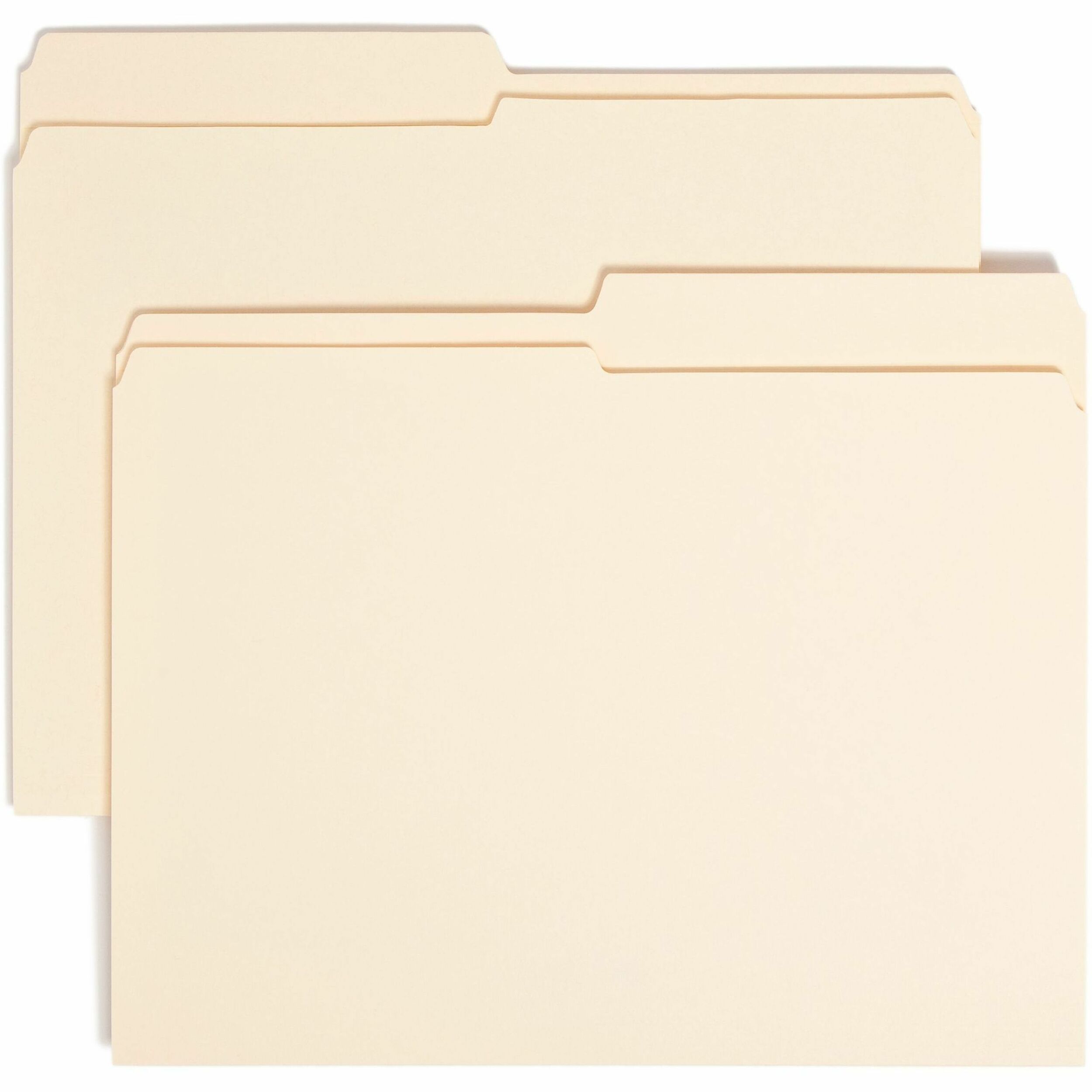 Reinforced Tab Manila File Folders, 1/2-Cut Tabs: Assorted, Letter Size, 0.75" Expansion, 11-pt Manila, 100/Box