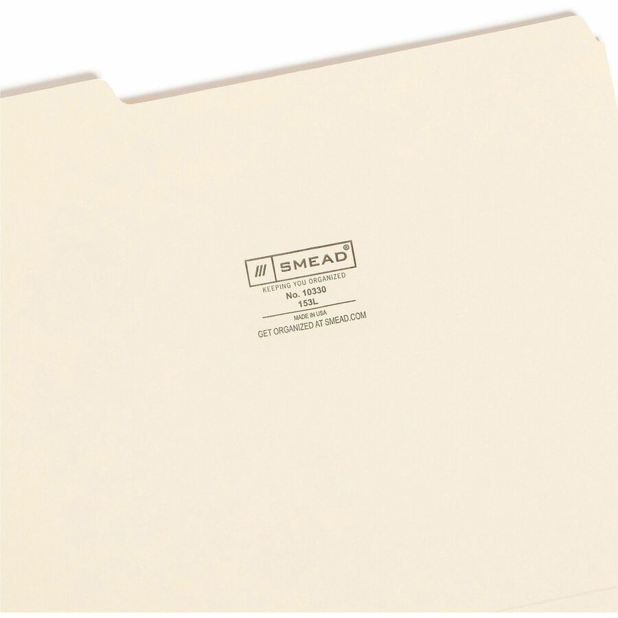 Manila File Folders, 1/3-Cut Tabs: Assorted, Letter Size, 0.75" Expansion, Manila, 100/Box