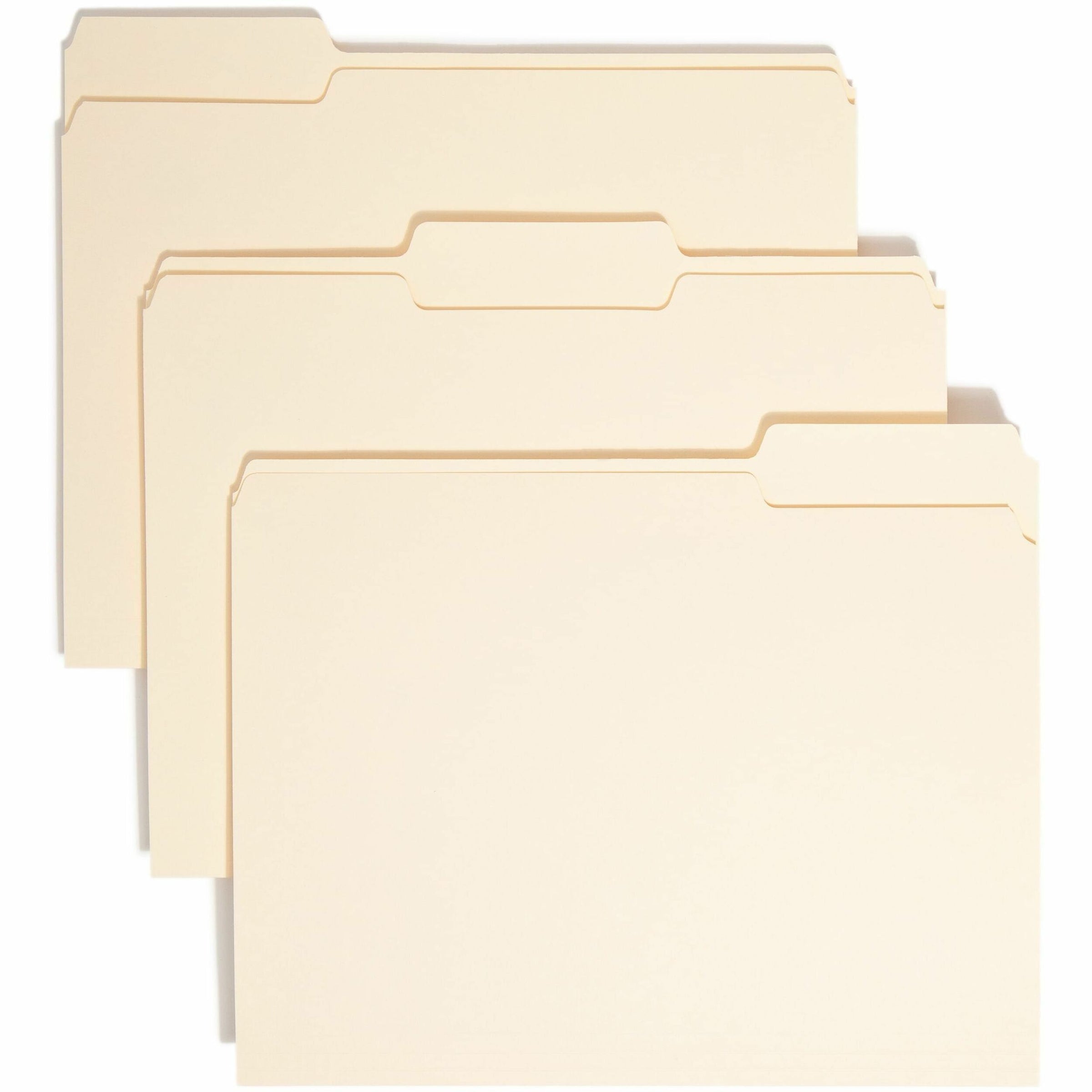 Manila File Folders, 1/3-Cut Tabs: Assorted, Letter Size, 0.75" Expansion, Manila, 100/Box
