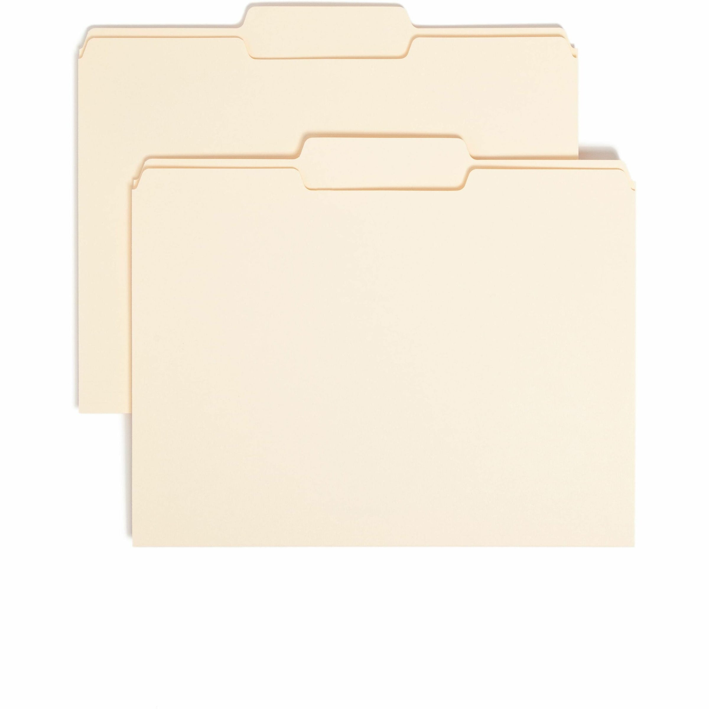 Manila File Folders, 1/3-Cut Tabs: Center Position, Letter Size, 0.75" Expansion, Manila, 100/Box