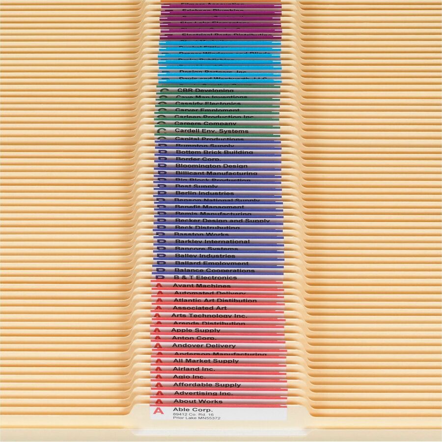 Manila File Folders, 1/3-Cut Tabs: Center Position, Letter Size, 0.75" Expansion, Manila, 100/Box