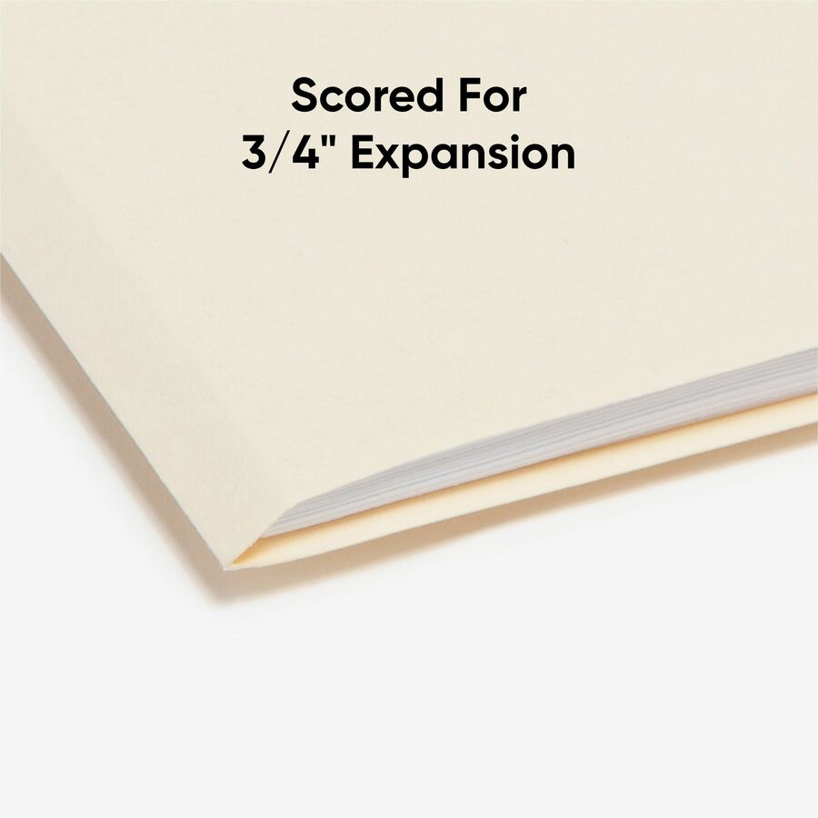 Reinforced Tab Manila File Folders, 1/3-Cut Tabs: Assorted, Letter Size, 0.75" Expansion, 11-pt Manila, 100/Box